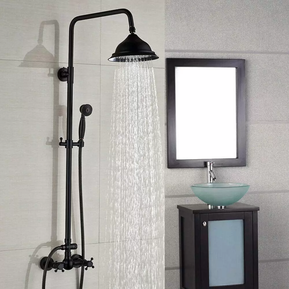 8" retro shower column - With shower head - Height adjustable from 80 to 120 cm 8" retro shower column - With shower head - Height adjustable from 80 to 120 cm