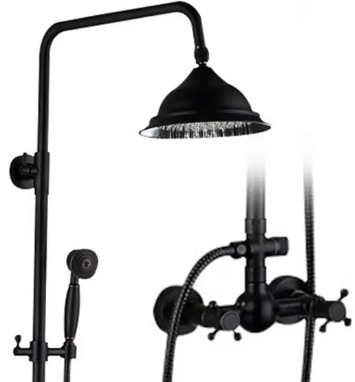 8" retro shower column - With shower head - Height adjustable from 80 to 120 cm