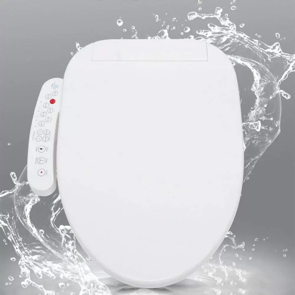 Electric Bidet Seat Smart Toilet Lid with Nozzle Heated Seat Bidet Attachment Toilet Seat White