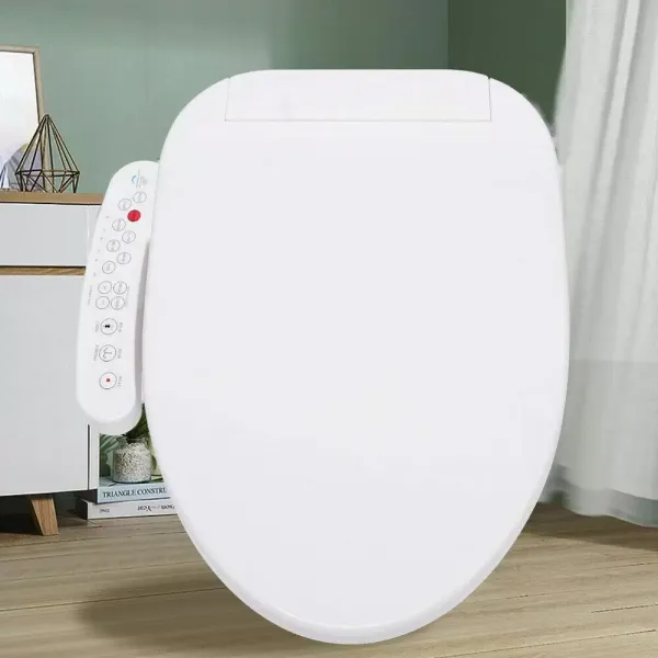 Electric Bidet Seat Smart Toilet Lid with Nozzle Heated Seat Bidet Attachment Toilet Seat White