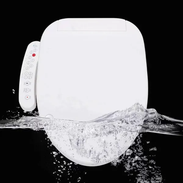 Electric Bidet Seat Smart Toilet Lid with Nozzle Heated Seat Bidet Attachment Toilet Seat White