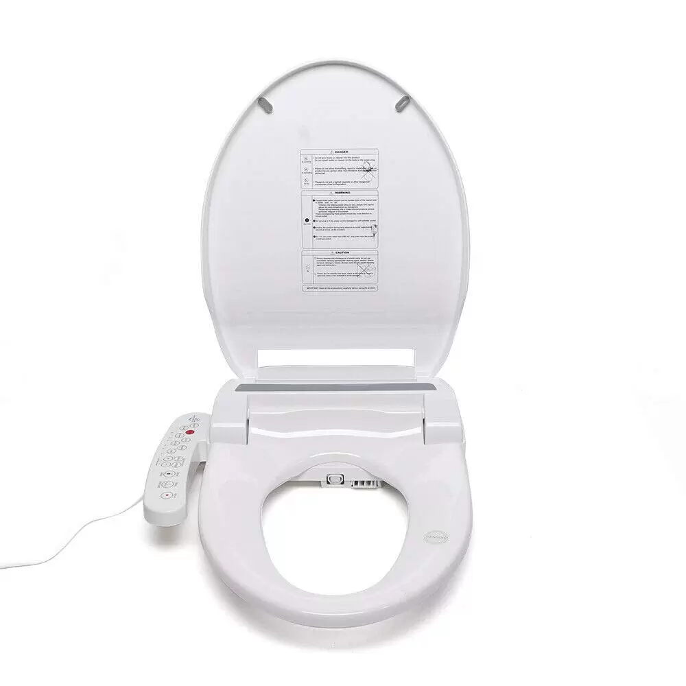 Electric Bidet Seat Smart Toilet Lid with Nozzle Heated Seat Bidet Attachment Toilet Seat White