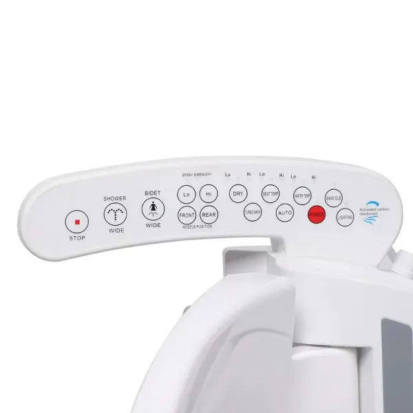 Electric Bidet Seat Smart Toilet Lid with Nozzle Heated Seat Bidet Attachment Toilet Seat White