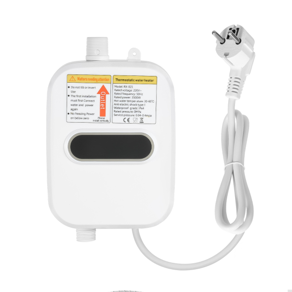 Electronic Instant Water Heater 3500w Mini Instant Water Heater + Shower Head 5*2.68*6.5inch White For Installation In Kitchens Bathrooms Bathrooms