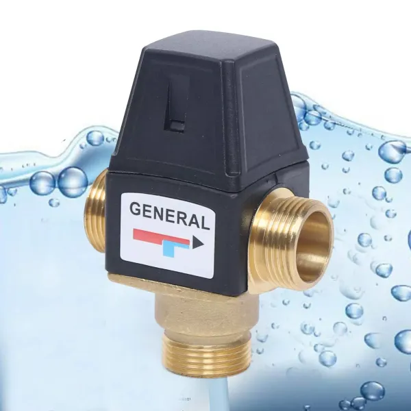 Thermostatic Mixing Valve 3-way Mixer Tap for Hot and Cold Water Anti-scald Protection Dn20 Thermostatic Head One-time Adjustment Thermostatic Mixing Valve 3-way Mixer Tap for Hot and Cold Water Anti-scald Protection Dn20 Thermostatic Head One-time Adjustment