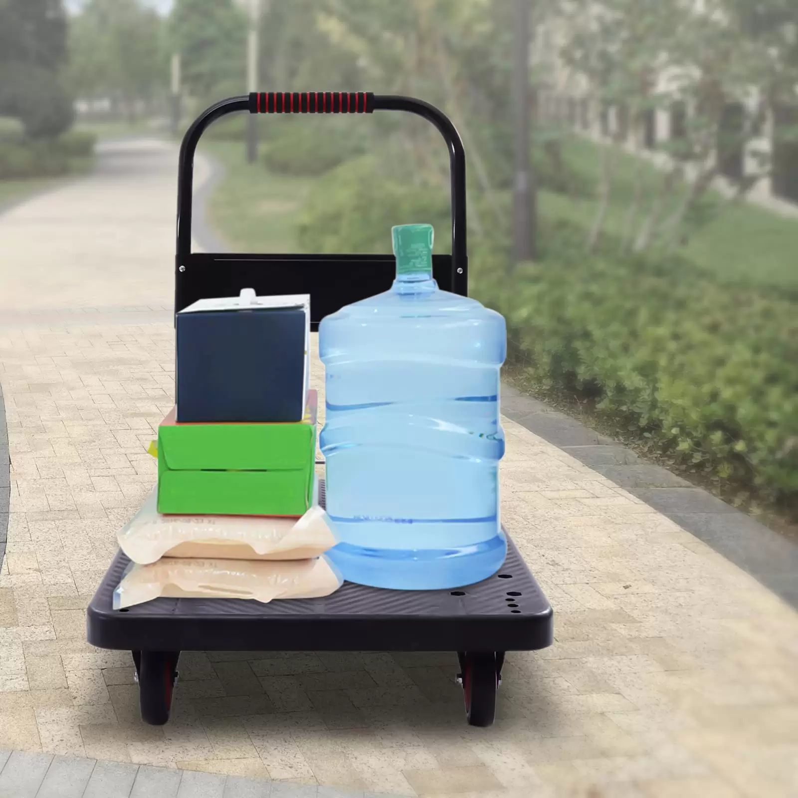 400kg Foldable Platform Transport Cart with Swivel Casters Quiet Car with Brakes Platform Trolley For Books Vegetables Flowers Buckets 400kg Foldable Platform Transport Cart with Swivel Casters Quiet Car with Brakes Platform Trolley For Books Vegetables Flowers Buckets