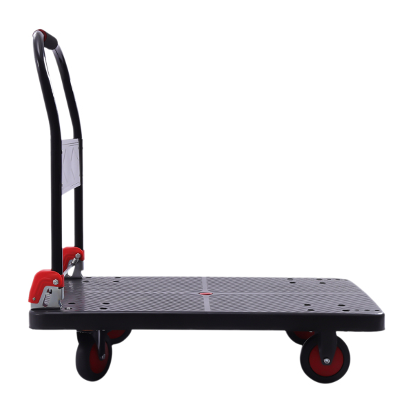 400kg Foldable Platform Transport Cart with Swivel Casters Quiet Car with Brakes Platform Trolley For Books Vegetables Flowers Buckets