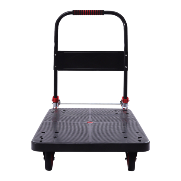 400kg Foldable Platform Transport Cart with Swivel Casters Quiet Car with Brakes Platform Trolley For Books Vegetables Flowers Buckets
