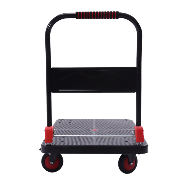 400kg Foldable Platform Transport Cart with Swivel Casters Quiet Car with Brakes Platform Trolley For Books Vegetables Flowers Buckets