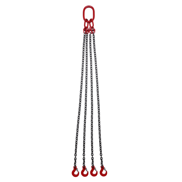 1.5m 4 Strand T8 Level Load Capacity 5t Chain Sling with Clevis Hook 1.5mtr x 4 leg 8mm Lifting Chain Sling 5 Tonne with Steel Grab Hook High-quality