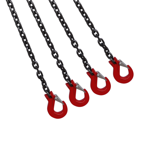 1.5m 4 Strand T8 Level Load Capacity 5t Chain Sling with Clevis Hook 1.5mtr x 4 leg 8mm Lifting Chain Sling 5 Tonne with Steel Grab Hook High-quality