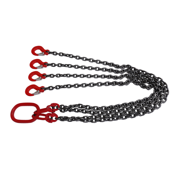 1.5m 4 Strand T8 Level Load Capacity 5t Chain Sling with Clevis Hook 1.5mtr x 4 leg 8mm Lifting Chain Sling 5 Tonne with Steel Grab Hook High-quality