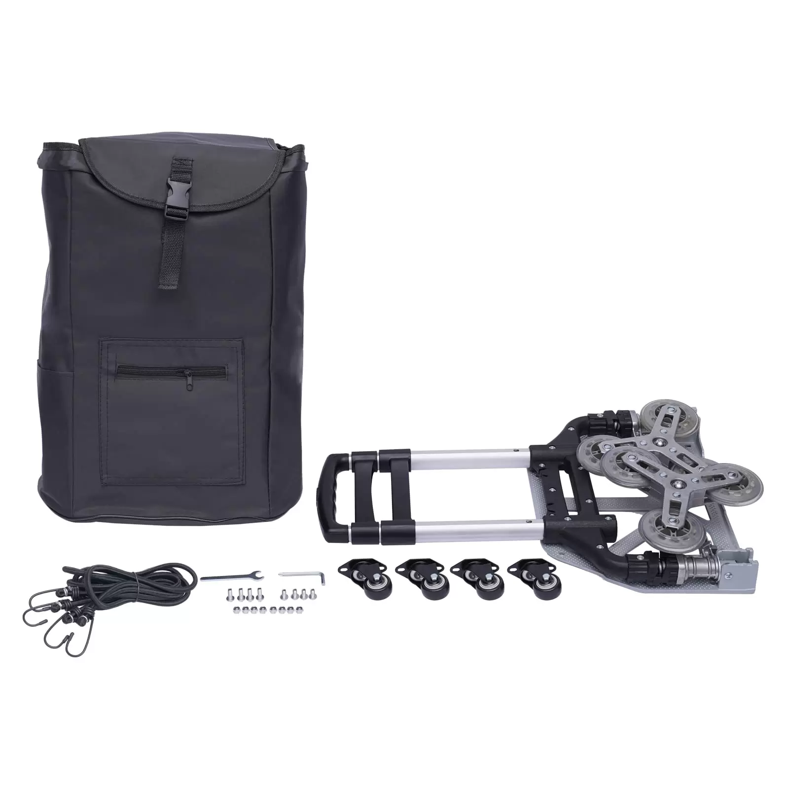 Stair Climbing Cart Heavy-Duty Hand Truck Portable Folding Cart Aluminium Luggage Cart for Moving with 6 Wheels and 4 Universal Wheels Waterproof Canvas Bag Ergonomic Design Handle Stair Climbing Cart Heavy-Duty Hand Truck Portable Folding Cart Aluminium Luggage Cart for Moving with 6 Wheels and 4 Universal Wheels Waterproof Canvas Bag Ergonomic Design Handle