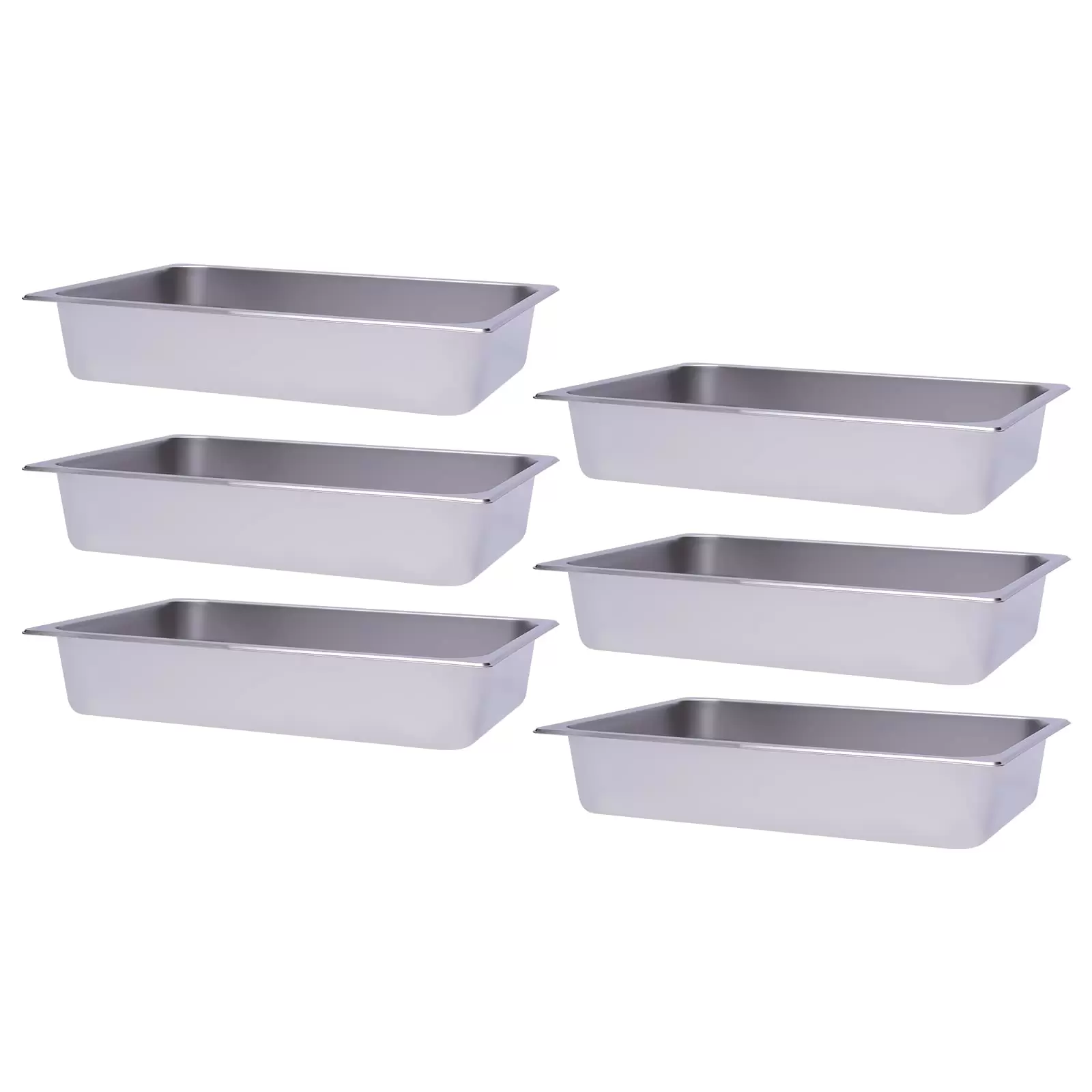 20.87*12.99*4inch Full Size Steam Table Pans, 6-Pack 4 Inch Deep Restaurant Steam Table Pans Commercial, Hotel Pan Made of 201 Gauge Stainless Steel