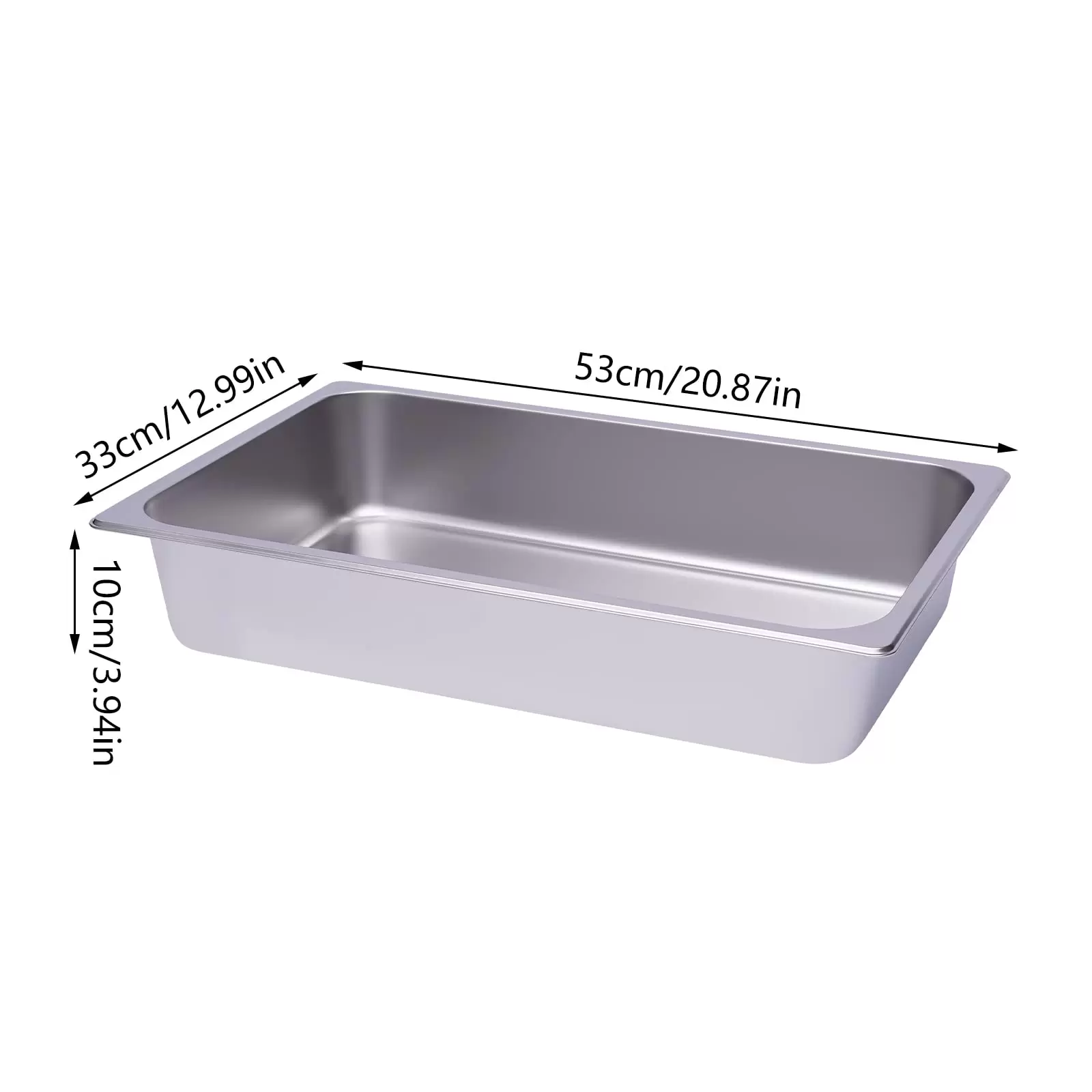 20.87*12.99*4inch Full Size Steam Table Pans, 6-Pack 4 Inch Deep Restaurant Steam Table Pans Commercial, Hotel Pan Made of 201 Gauge Stainless Steel 20.87*12.99*4inch Full Size Steam Table Pans, 6-Pack 4 Inch Deep Restaurant Steam Table Pans Commercial, Hotel Pan Made of 201 Gauge Stainless Steel