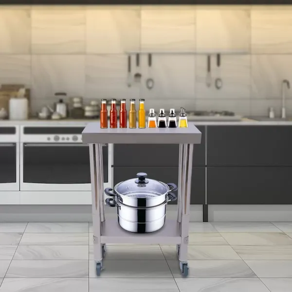Stainless Steel Table for Prep & Work, Commercial Heavy Duty Food Prep Worktable with Undershelf for Restaurant, Home and Hotel