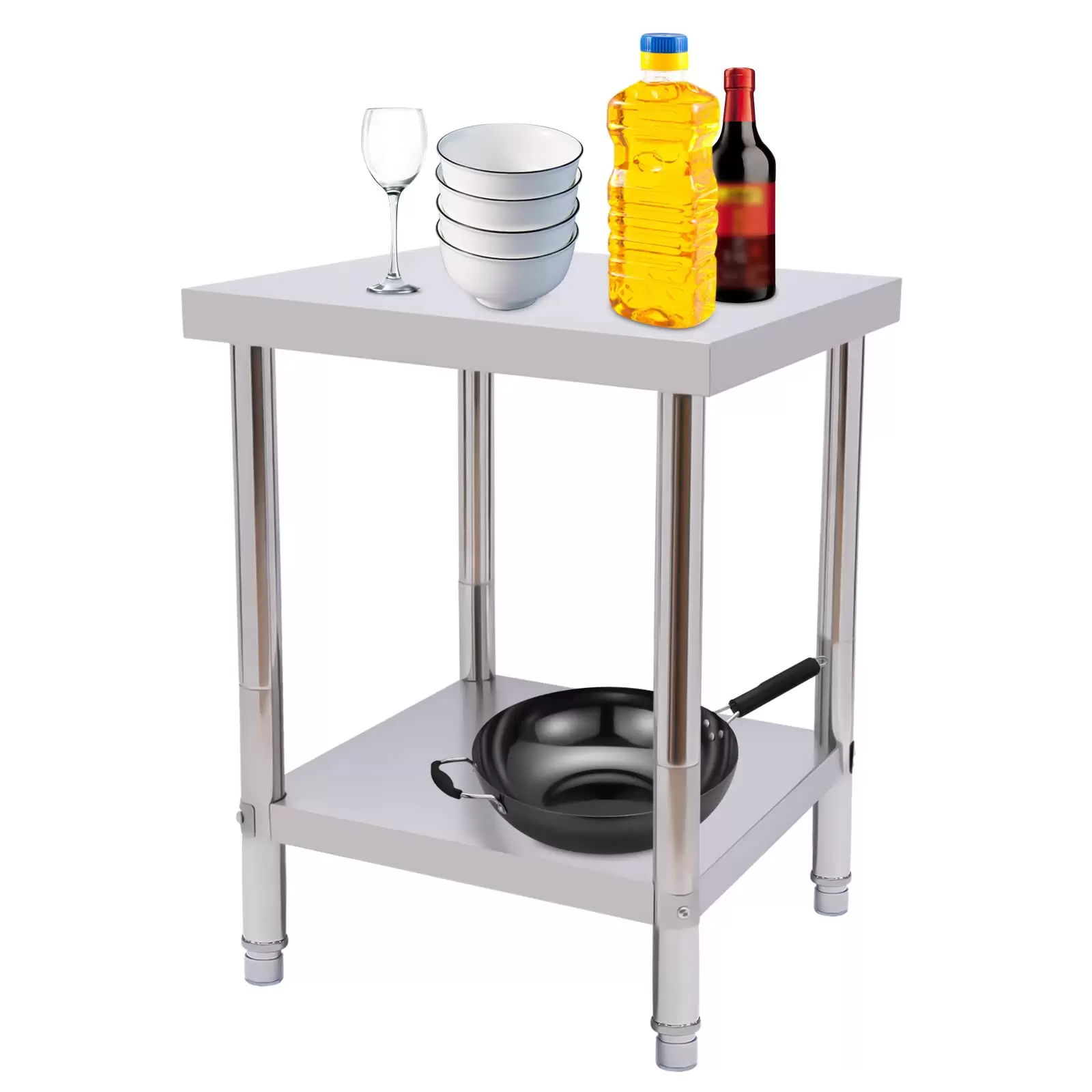 Stainless Steel Table for Prep & Work Commercial Heavy Duty Food Prep Worktable with Undershelf for Restaurant Home and Hotel Stainless Steel Table for Prep & Work Commercial Heavy Duty Food Prep Worktable with Undershelf for Restaurant Home and Hotel