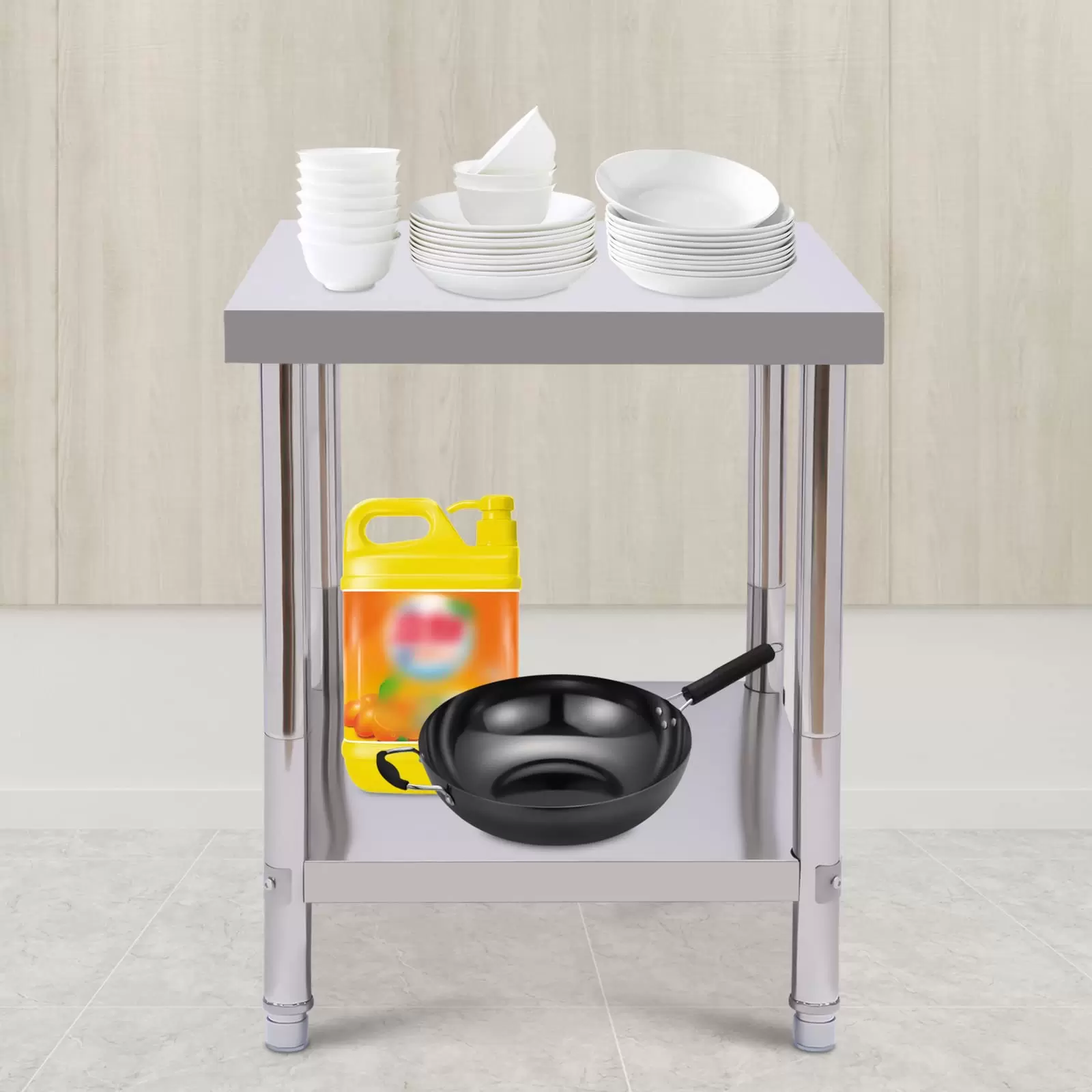 Stainless Steel Prep Table for Prep and Work Commercial Heavy Duty Food Prep Work Table with Shelf for Restaurant Home and Hotel Stainless Steel Prep Table for Prep and Work Commercial Heavy Duty Food Prep Work Table with Shelf for Restaurant Home and Hotel