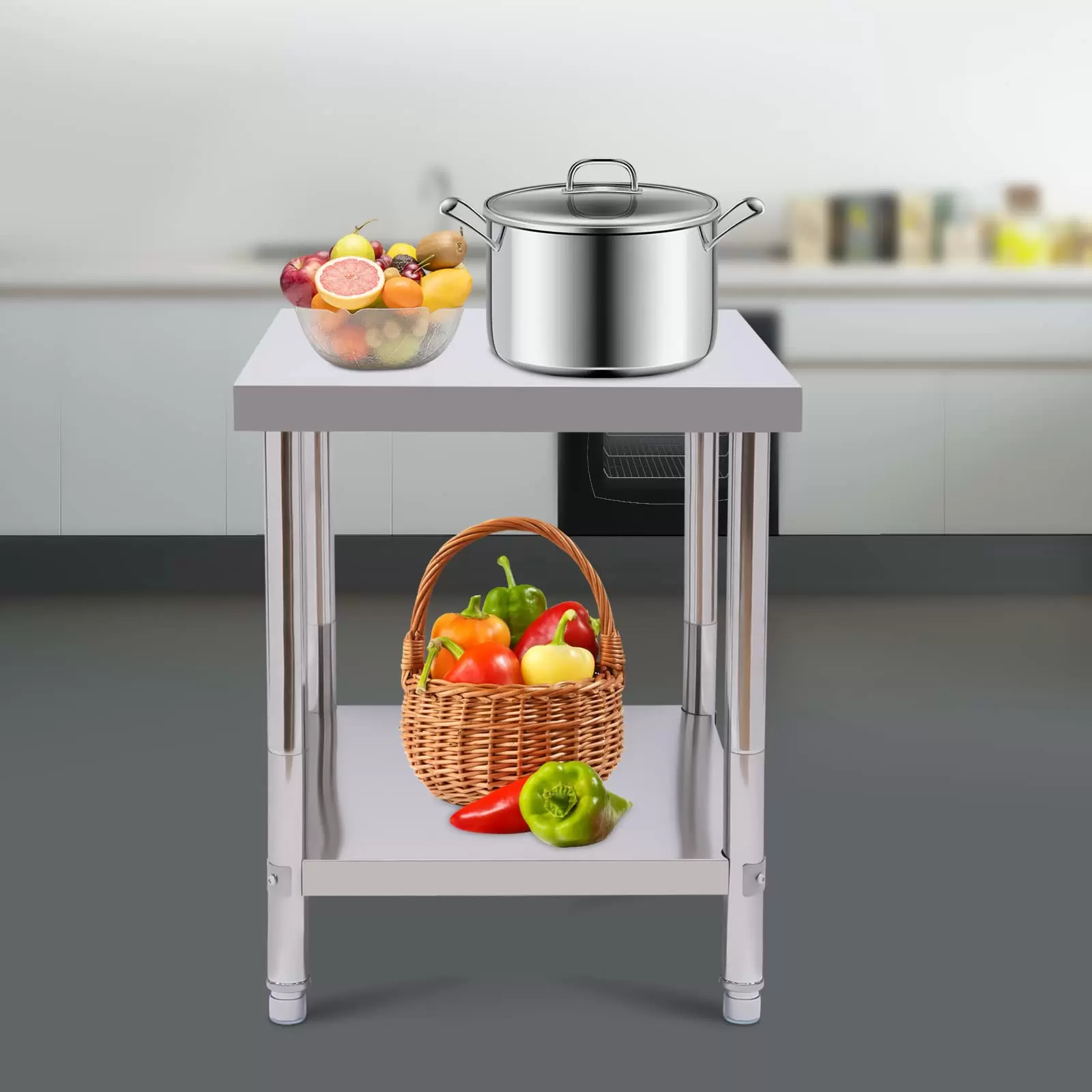 Stainless Steel Prep Table for Prep and Work Commercial Heavy Duty Food Prep Work Table with Shelf for Restaurant Home and Hotel Stainless Steel Prep Table for Prep and Work Commercial Heavy Duty Food Prep Work Table with Shelf for Restaurant Home and Hotel