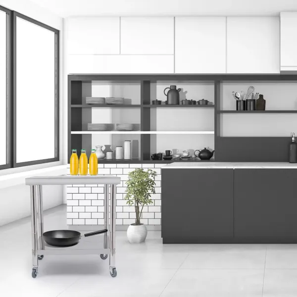 Stainless Steel Table for Prep and Work, Commercial Work Table for Food Preparation