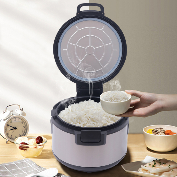 Rice Warmer Commercial Non-stick Inner Pot Efficient Insulation Electric Rice Warmer Stainless Steel19 L/20QT-Large 21.65*21.65*12.60in