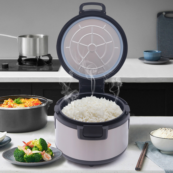 Rice Warmer Commercial Non-stick Inner Pot Efficient Insulation Electric Rice Warmer Stainless Steel19 L/20QT-Large 21.65*21.65*12.60in