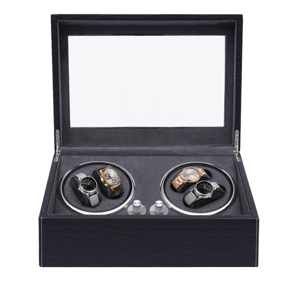 Box 4+6 Watches Automatic Watch Winder in PU for Watchmaking Collector Gift Display Case
