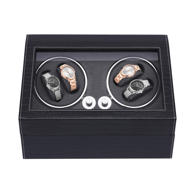 Box 4+6 Watches Automatic Watch Winder in PU for Watchmaking Collector Gift Display Case