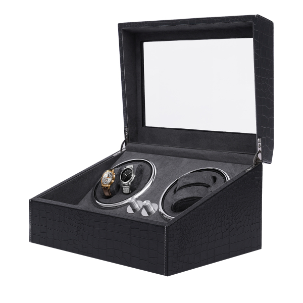 Box 4+6 Watches Automatic Watch Winder in PU for Watchmaking Collector Gift Display Case