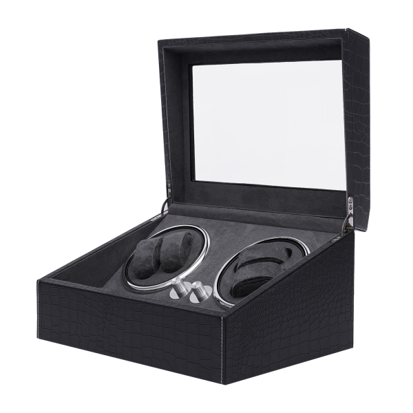 Box 4+6 Watches Automatic Watch Winder in PU for Watchmaking Collector Gift Display Case