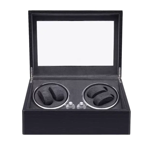 Box 4+6 Watches Automatic Watch Winder in PU for Watchmaking Collector Gift Display Case