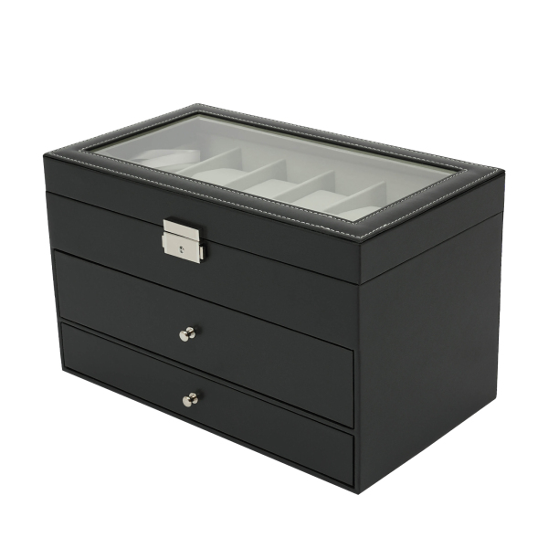 3-Tray Jewelry Box, Desktop Jewelry Cabinet, Watch Box Case for  Bedroom, Living Room