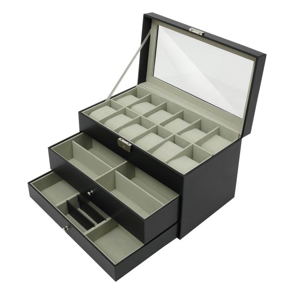 3-Tray Jewelry Box, Desktop Jewelry Cabinet, Watch Box Case for  Bedroom, Living Room