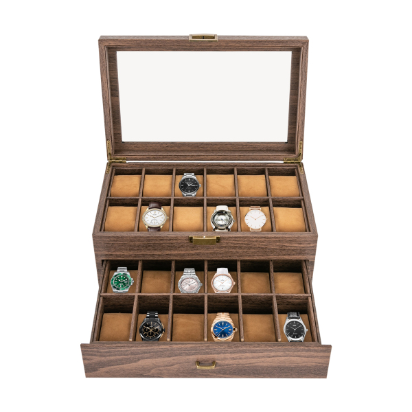 Watch box, Watch case for men's watches, Women's watch case, Watch organizer, 34*21*15cm, Brown