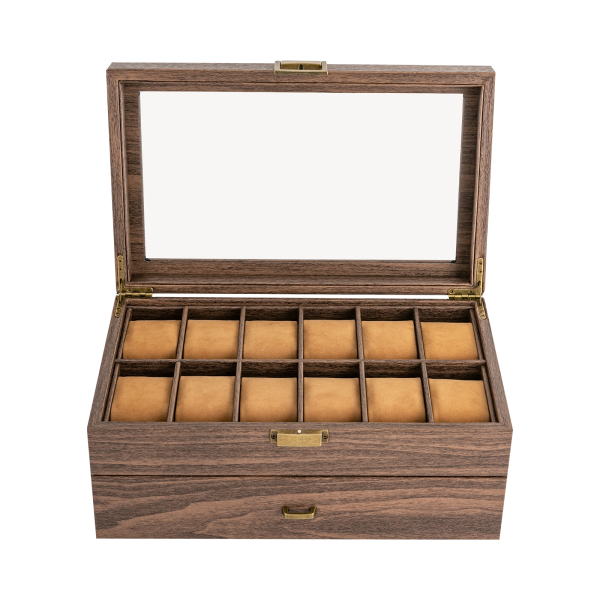 Watch box, Watch case for men's watches, Women's watch case, Watch organizer, 34*21*15cm, Brown