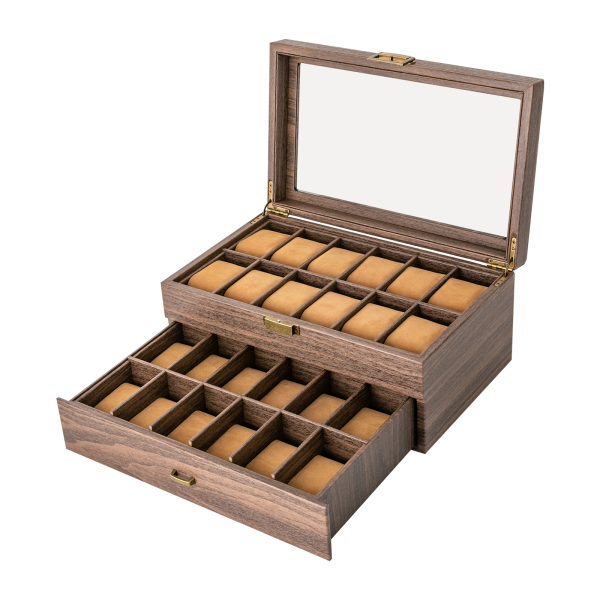 Watch box, Watch case for men's watches, Women's watch case, Watch organizer, 34*21*15cm, Brown
