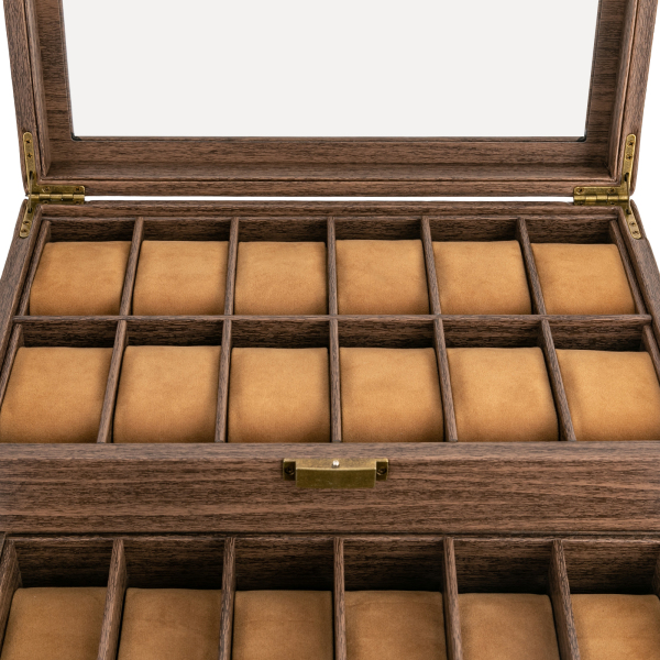 Watch box, Watch case for men's watches, Women's watch case, Watch organizer, 34*21*15cm, Brown