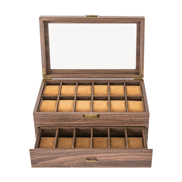 Watch box, Watch case for men's watches, Women's watch case, Watch organizer, 34*21*15cm, Brown