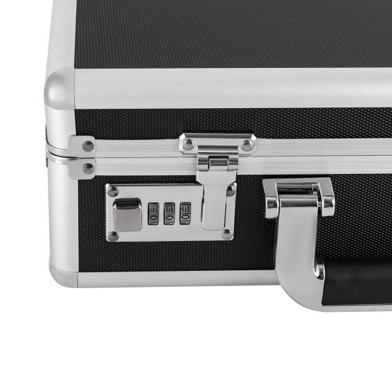 18-grid watch display box, aluminum alloy lockable watch box, black 18-grid watch display box, aluminum alloy lockable watch box, black