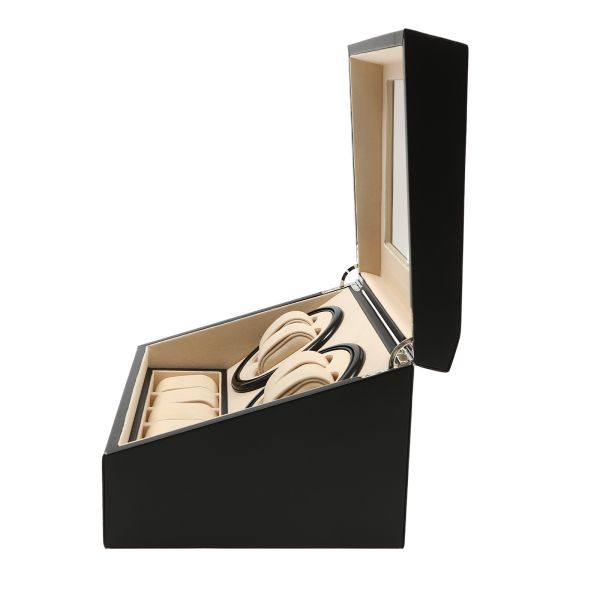Vintage Watch Display Case Large Capacity Watch Box with Power Cord Suitable for Both Personal and Commercial Use 12*9*7 In Black