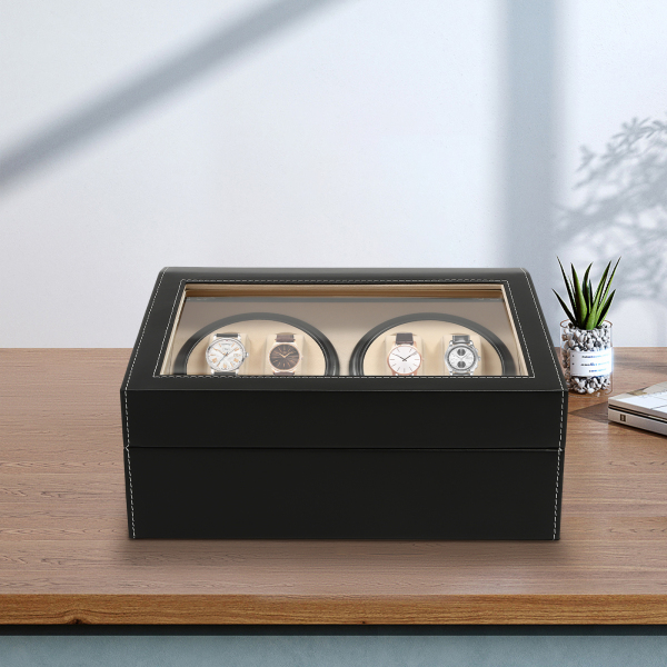 Vintage Watch Display Case Large Capacity Watch Box with Power Cord Suitable for Both Personal and Commercial Use 12*9*7 In Black Vintage Watch Display Case Large Capacity Watch Box with Power Cord Suitable for Both Personal and Commercial Use 12*9*7 In Black