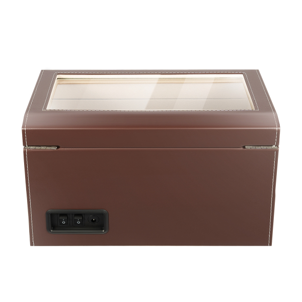 4+6 Watch Case Brown Leather Modern Watch Storage Box Watch Winder Suitable for Personal Use Store Display and Home Decoration 11.81*9.44in Brown