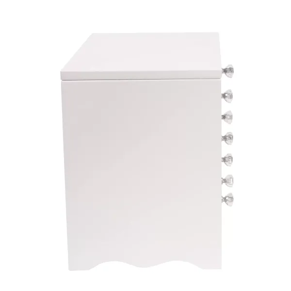 7 Tiers Large Jewelry Box with Glass Lid, 5 Drawers, White Jewelry Box for Earrings, Necklaces, Watches, Rings, Gifts