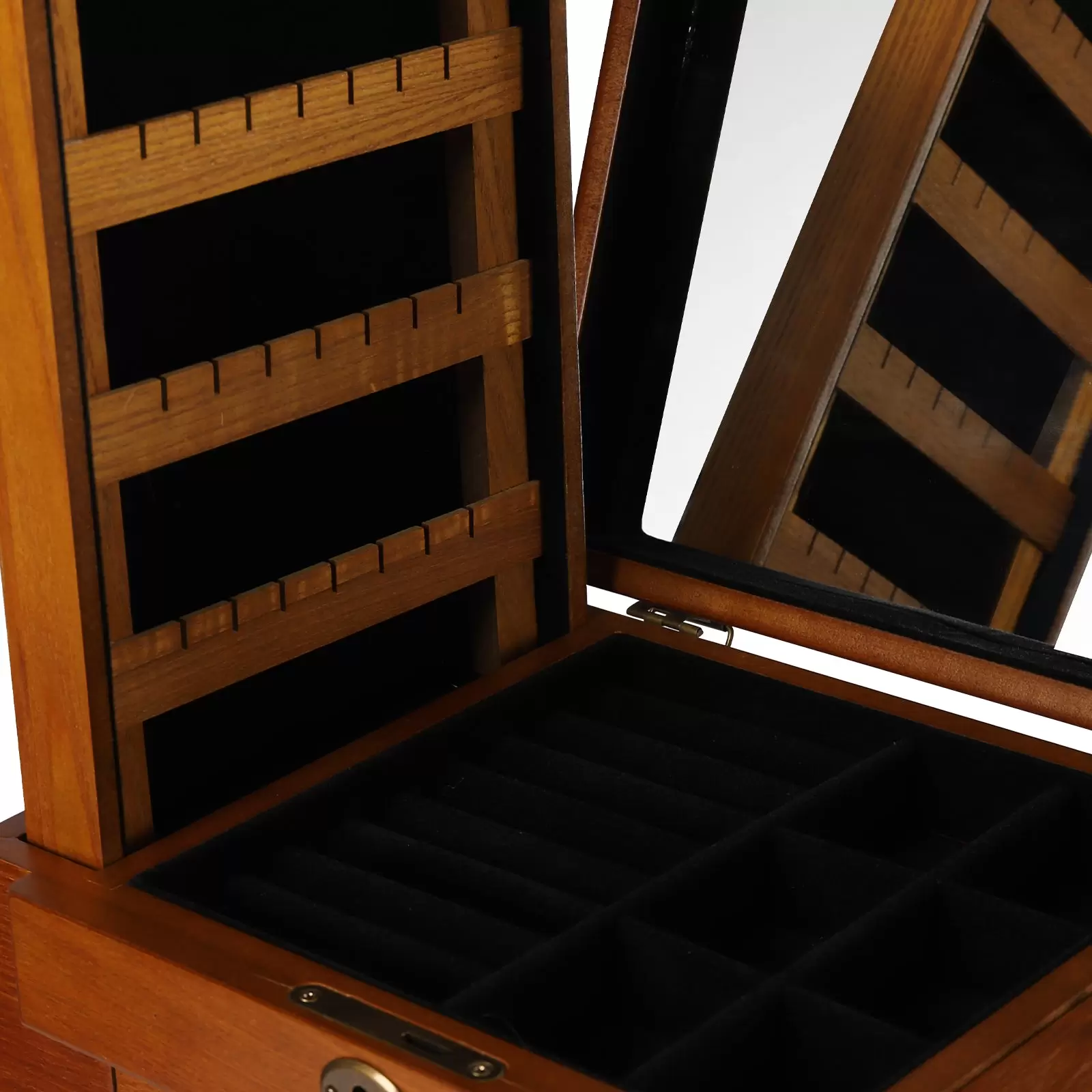 6-Tier Large Wooden Jewelry Box Large Capacity Jewelry Cabinet Armoire with Lock Hidden Hooks for Women Girls Ring Necklace 6-Tier Large Wooden Jewelry Box Large Capacity Jewelry Cabinet Armoire with Lock Hidden Hooks for Women Girls Ring Necklace