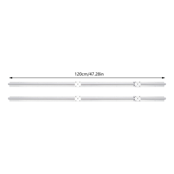 SBR16 Linear Rail 1200mm 2pcs Silver Linear Guide with 4 SBR16UU Bearing Blocks Stainless Rail Linear Rail Set For Grinding Milling Machines SBR16 Linear Rail 1200mm 2pcs Silver Linear Guide with 4 SBR16UU Bearing Blocks Stainless Rail Linear Rail Set For Grinding Milling Machines