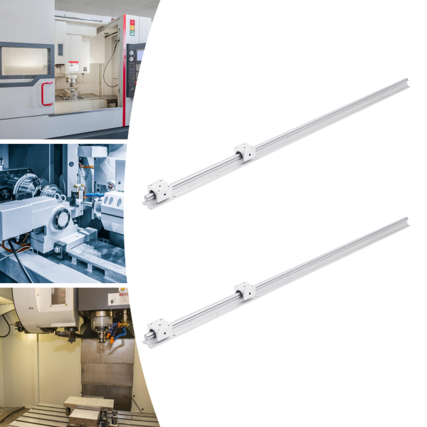 SBR16 Linear Rail 1200mm 2pcs Silver Linear Guide with 4 SBR16UU Bearing Blocks Stainless Rail Linear Rail Set For Grinding Milling Machines