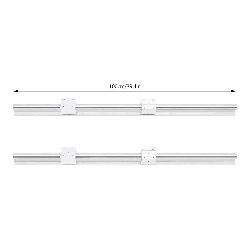 2pcs SBR25 Linear Guide 1000mm G6 Slide Rail High Precision with 4pcs SBR25UU Bearing Blocks for DIY 3D Printers