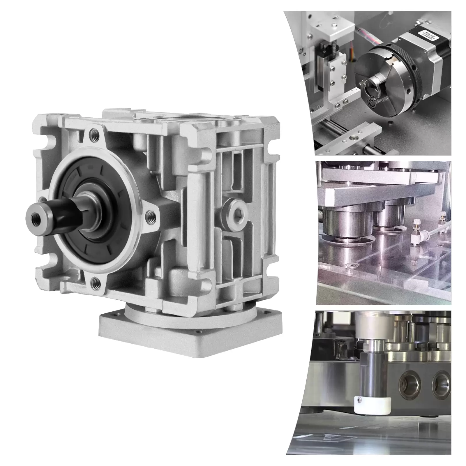 Worm Gear Gearbox NMRV-030 Speed Reducer Ratio 10 :1 for Stepper Motor Worm Gearbox NMRV030 Geared Speed Reducer Worm Gear Gearbox NMRV-030 Speed Reducer Ratio 10 :1 for Stepper Motor Worm Gearbox NMRV030 Geared Speed Reducer