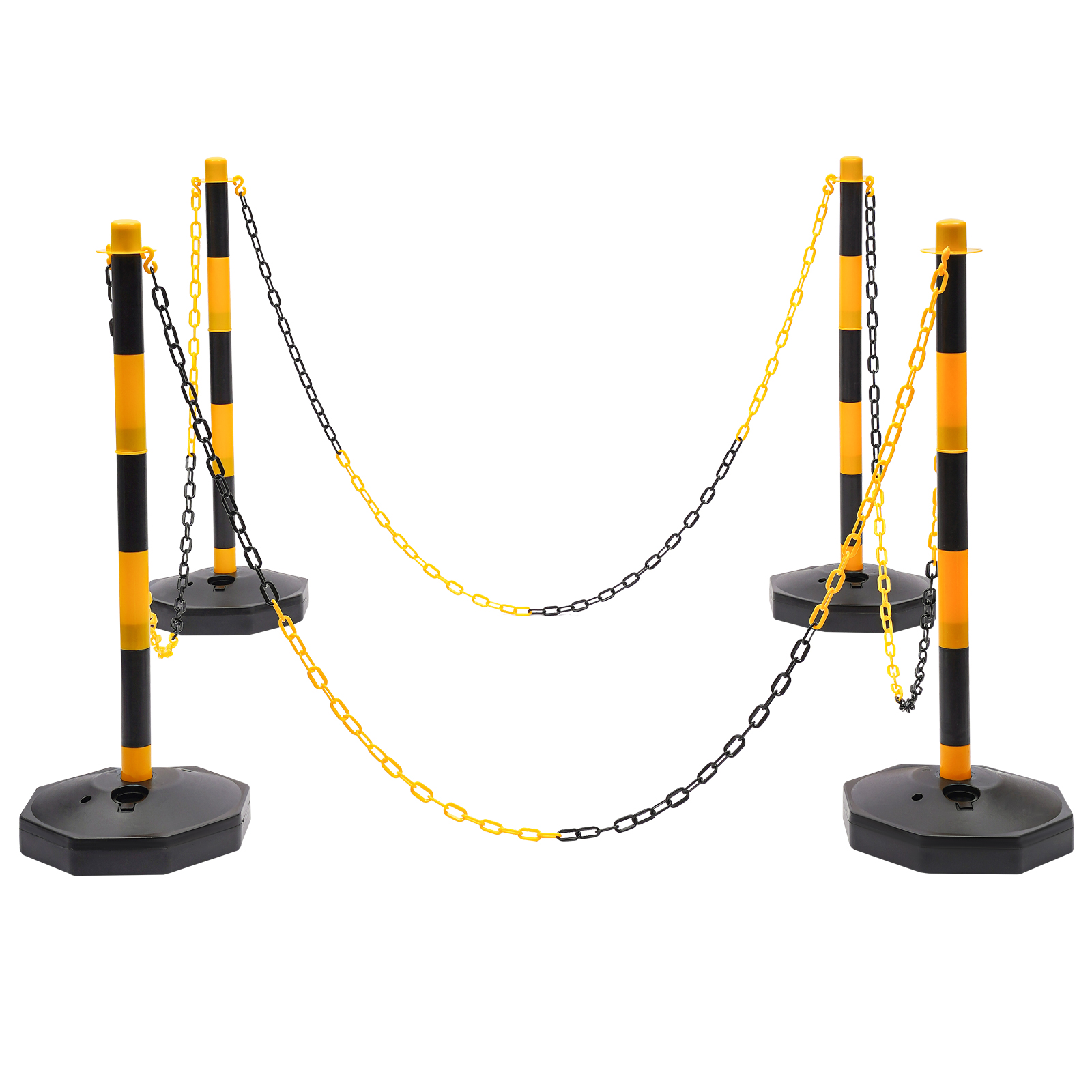 CNCEST 6-Pack Traffic Cones Adjustable Delineator Posts with Fillable Base