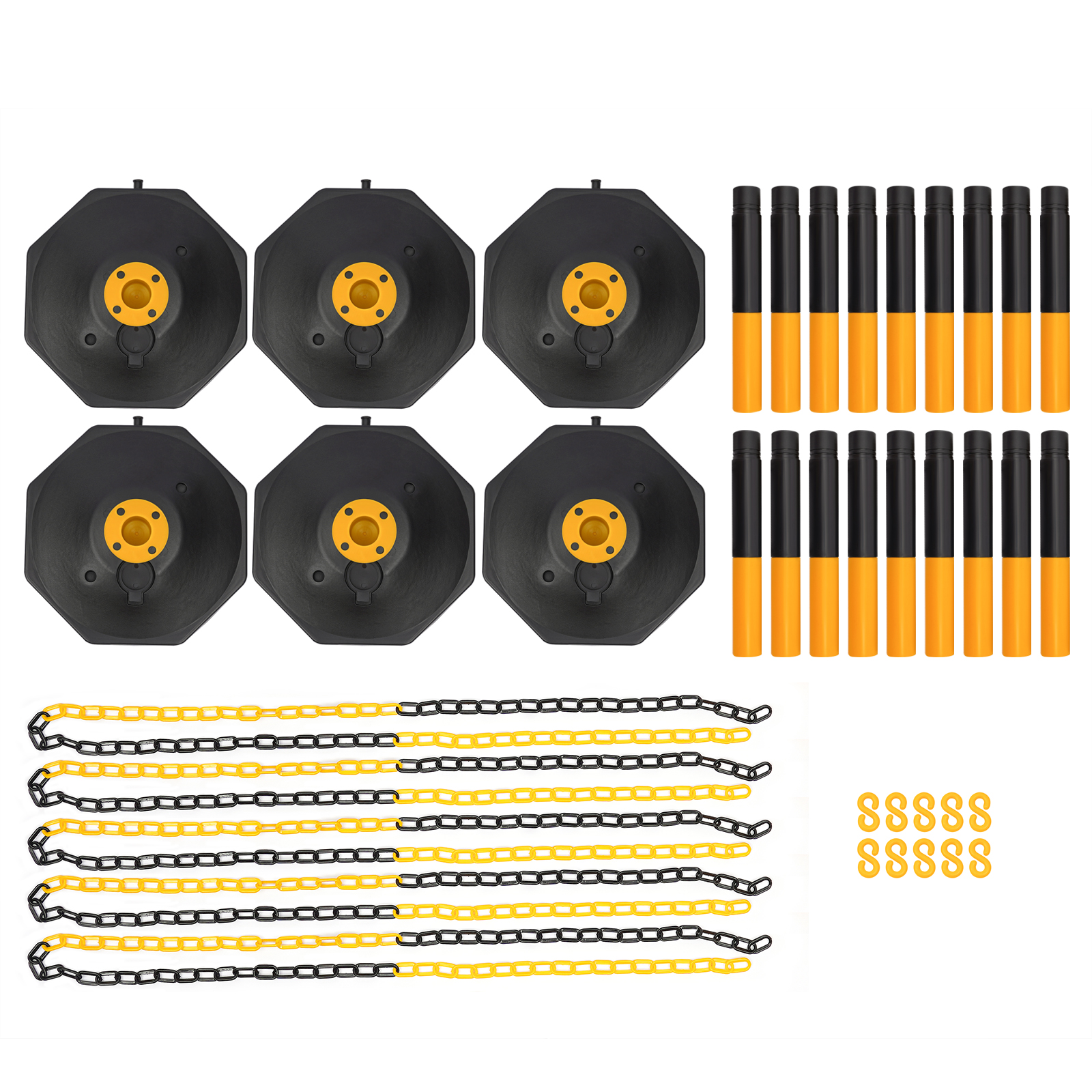 CNCEST 6-Pack Traffic Cones Adjustable Delineator Posts with Fillable Base CNCEST 6-Pack Traffic Cones Adjustable Delineator Posts with Fillable Base